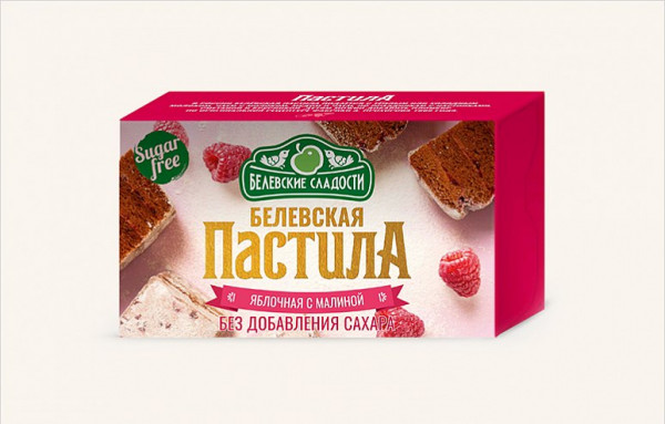 №2 Пастила  200г диетическая с МАЛИНОЙ, НОВЫЙ ФОРМАТ (4*50г)   в Бугульме