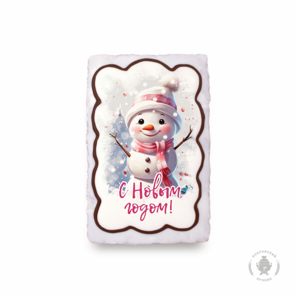 №1 Пряник 130г новогодний Снеговик, (коробка 25шт) в Бугульме