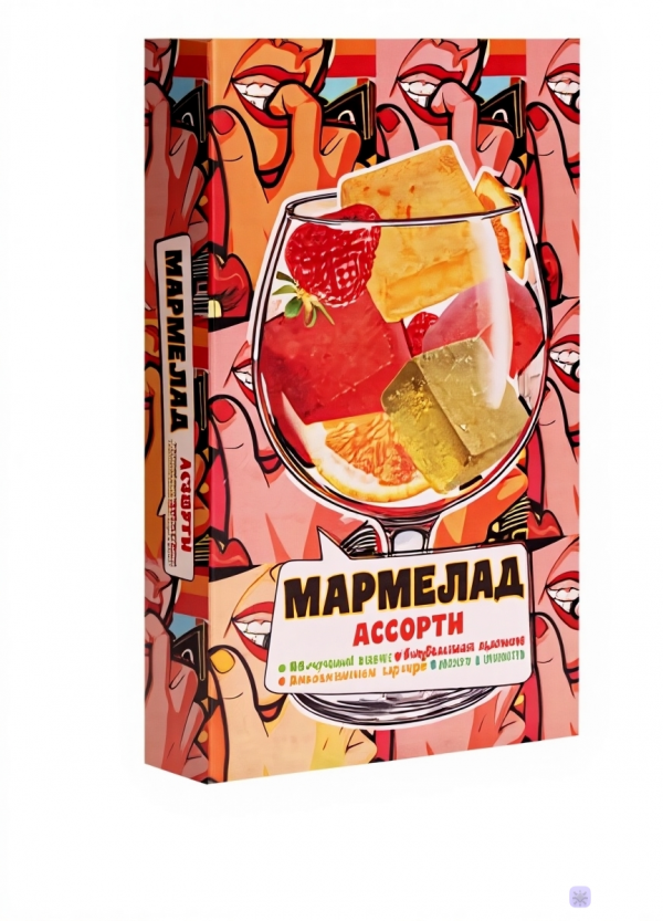 №2 Мармелад АлкоАссорти(яблочный виски, клубничный просекко, апельсиновый вермут, лайм текила) 110г в Бугульме